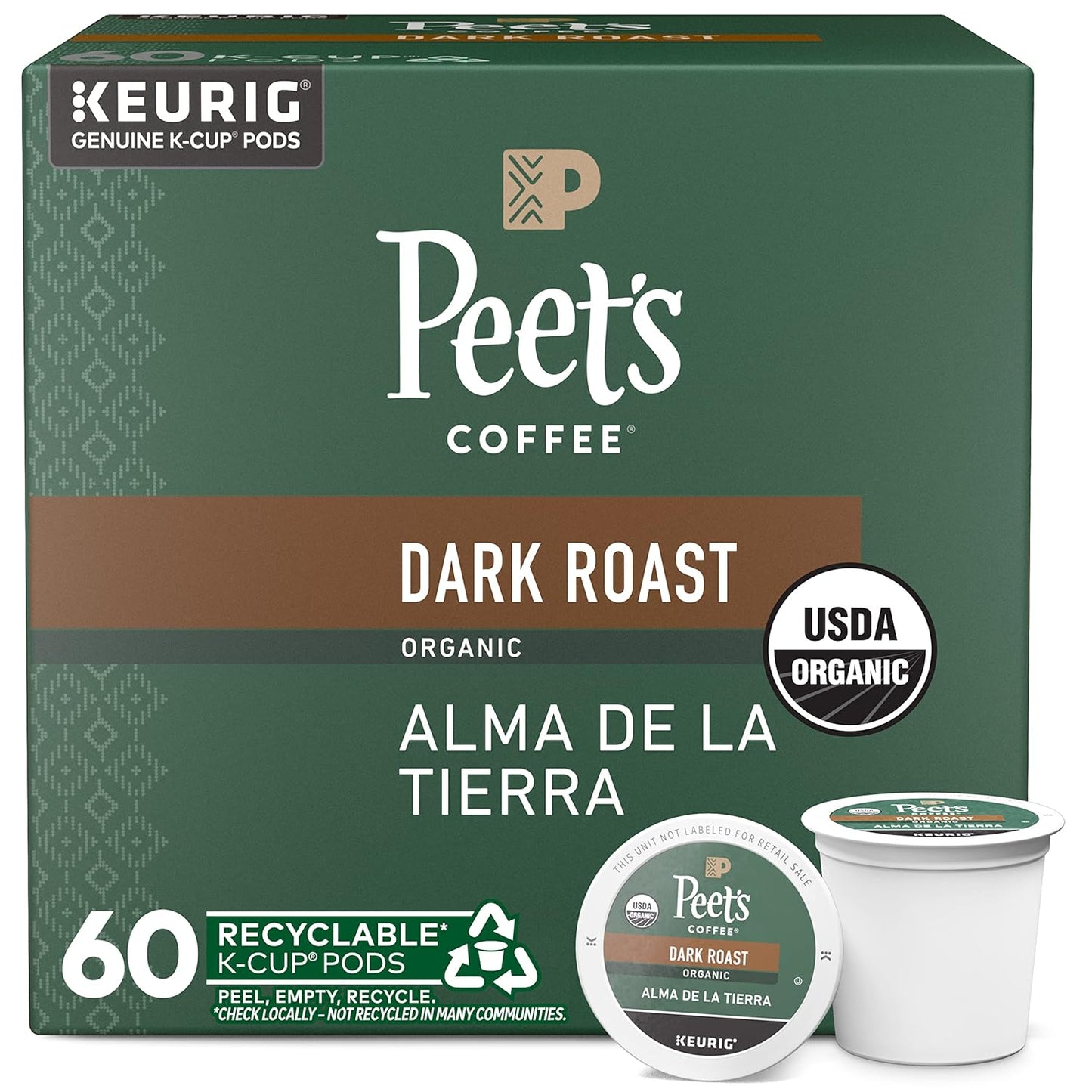 Organic Dark Roast K-Cup Pods, Pack of 6