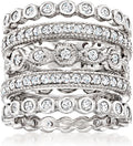 2.50 ct. t.w. CZ Eternity Band Set in Sterling Silver - Five Stackable