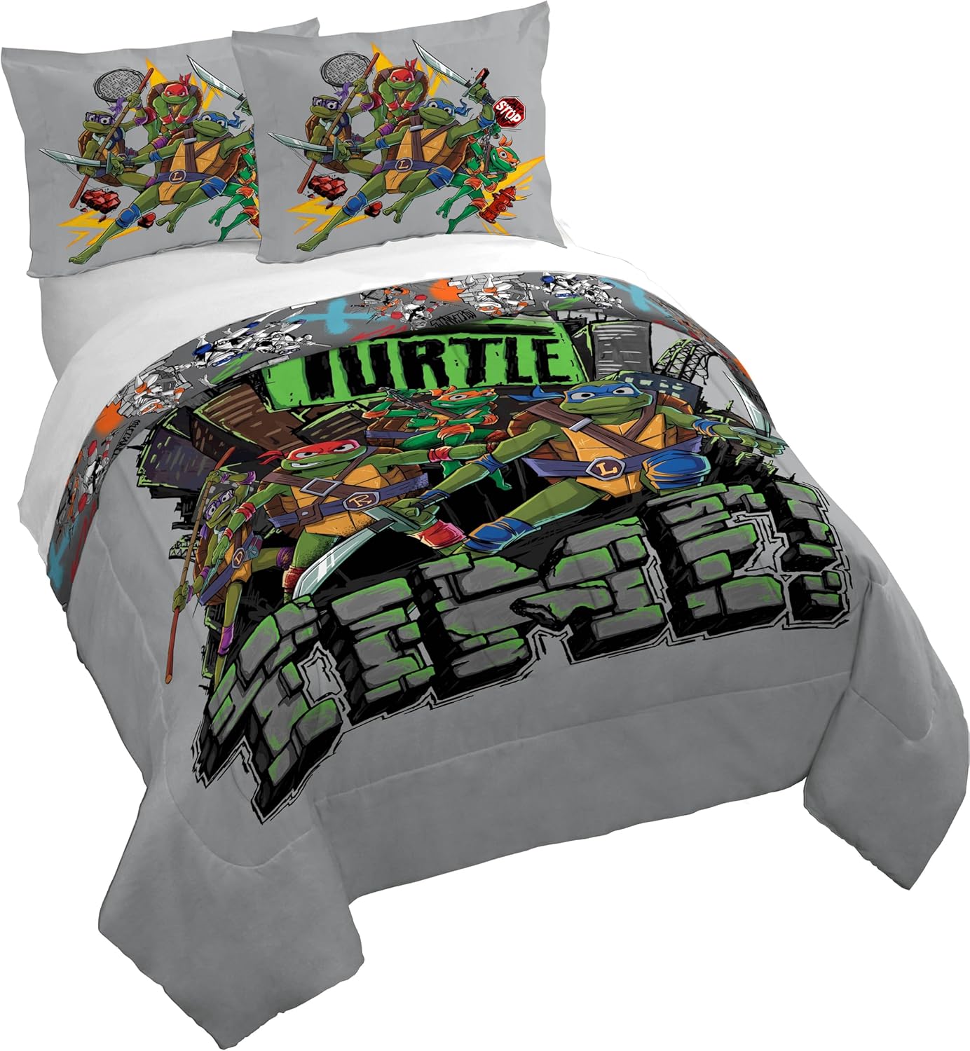 Jay Franco Teenage Mutant Ninja Turtles Duvet Cover Set for Kids