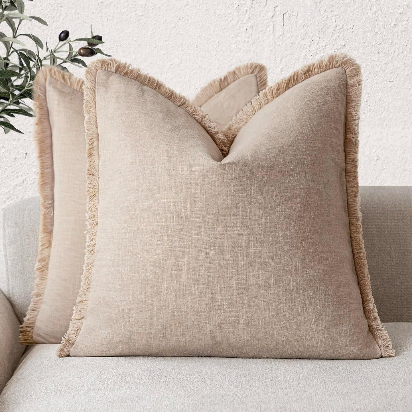 Foindtower Set of 2 Decorative Cozy Farmhouse Cushion Covers