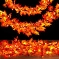 Fall Garland Lights 9FT Plug-in Thanksgiving String Lights - Warm