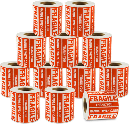 SJPACK 10000 Fragile Stickers for Safe Shipping and Handling