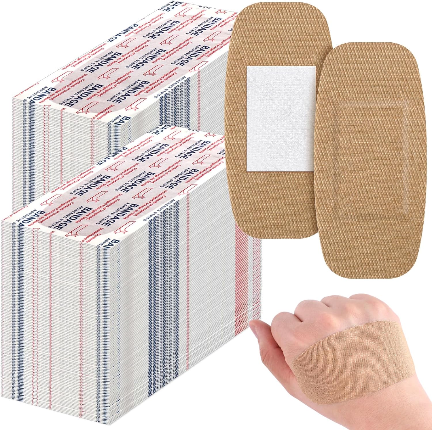 Large Bandages Bulk for Wound Care - 600 Pcs Flexible Adhesive