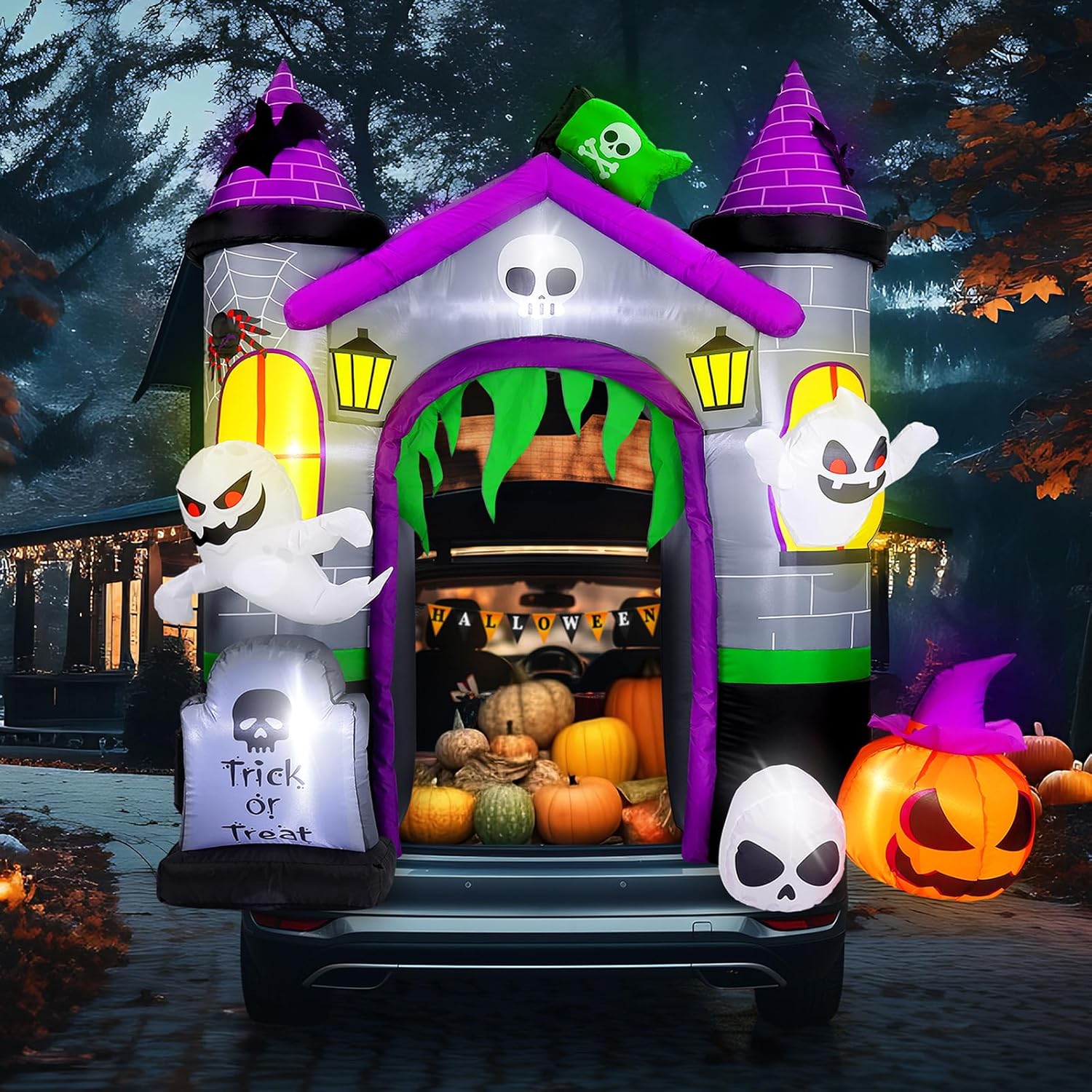 5.9 ft Halloween Inflatable Trunk or Treat Car Decorations Kit