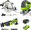Greenworks 24V Cordless Power Tool Combo Kit - Jig Saw, Circular