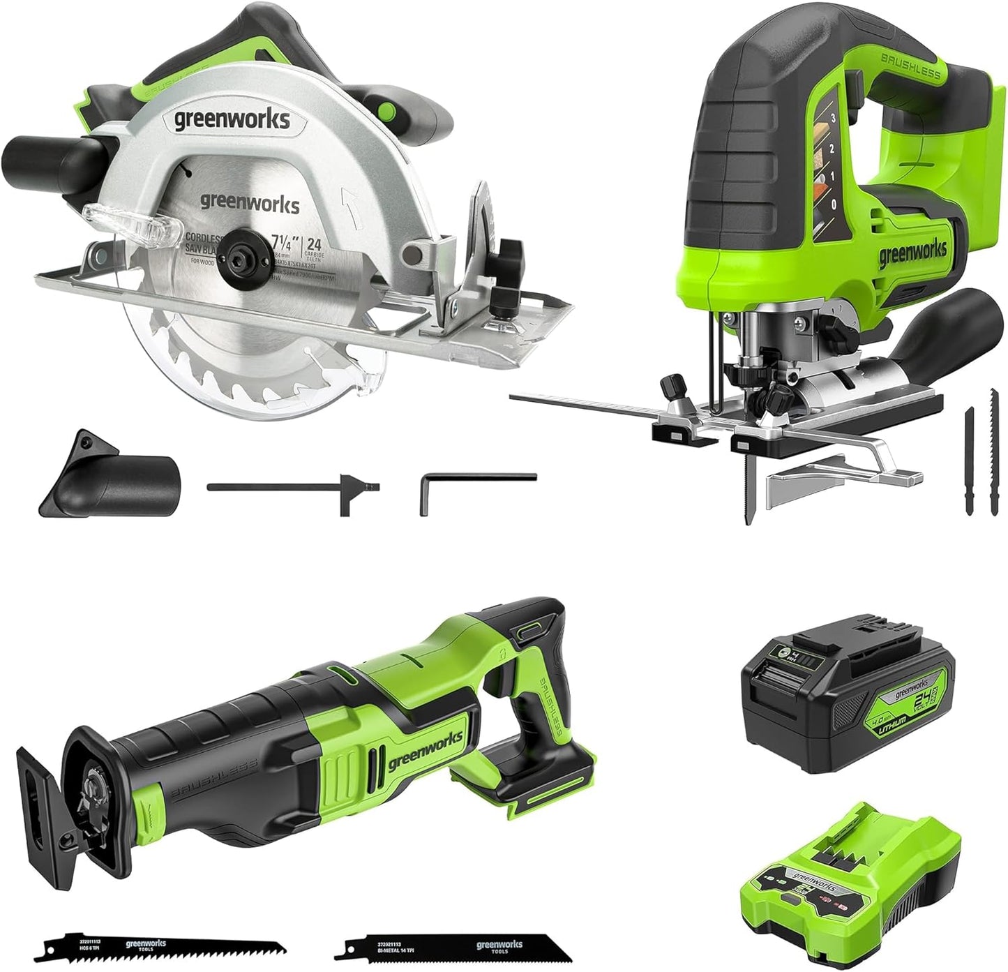 Greenworks 24V Cordless Power Tool Combo Kit for Efficient Cutting