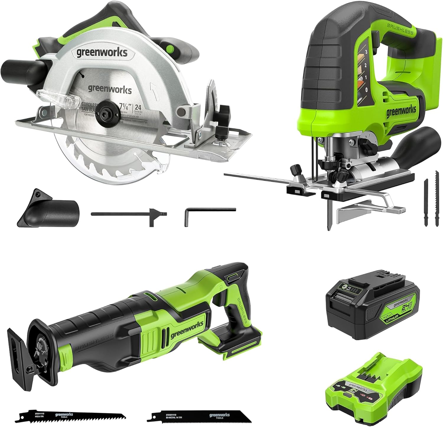 Greenworks 24V Cordless Power Tool Combo Kit for Efficient Cutting
