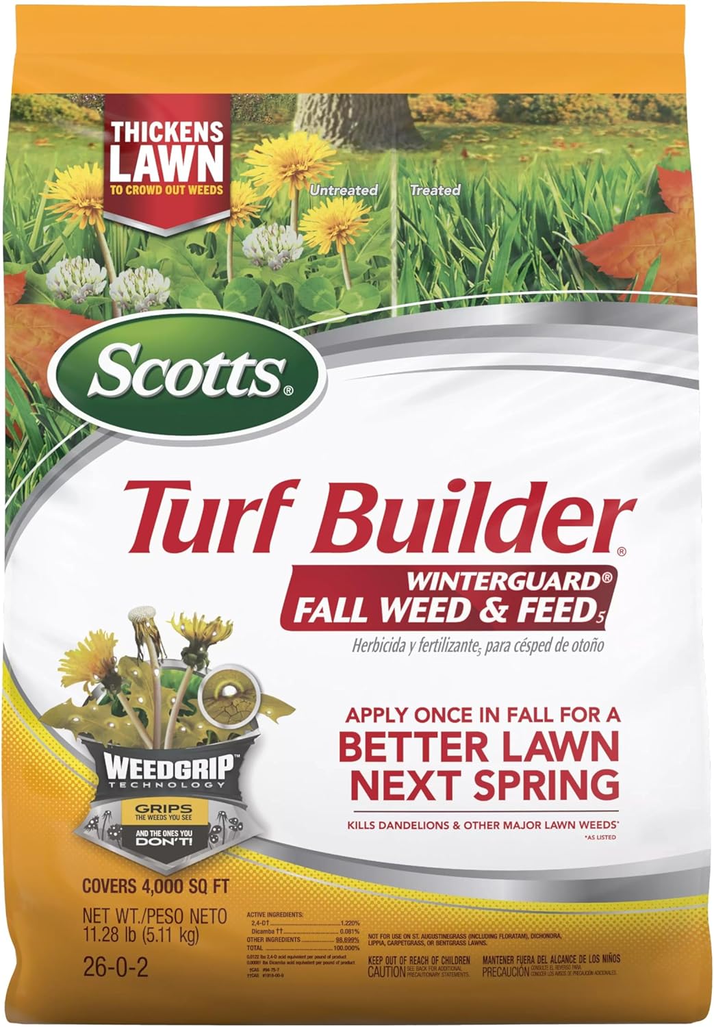 Scotts Turf Builder WinterGuard Fall Weed & Feed5 for Healthy Lawns