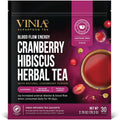 VINIA Cranberry Hibiscus Herbal Tea Bags - Heart Support & Energy