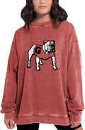 chicka-d NCAA womens Campus Pullover - Vintage Soft Burnout Fleece LLC