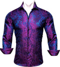 Barry.Wang Paisley Silk Men's Dress Shirt for Formal Occasions