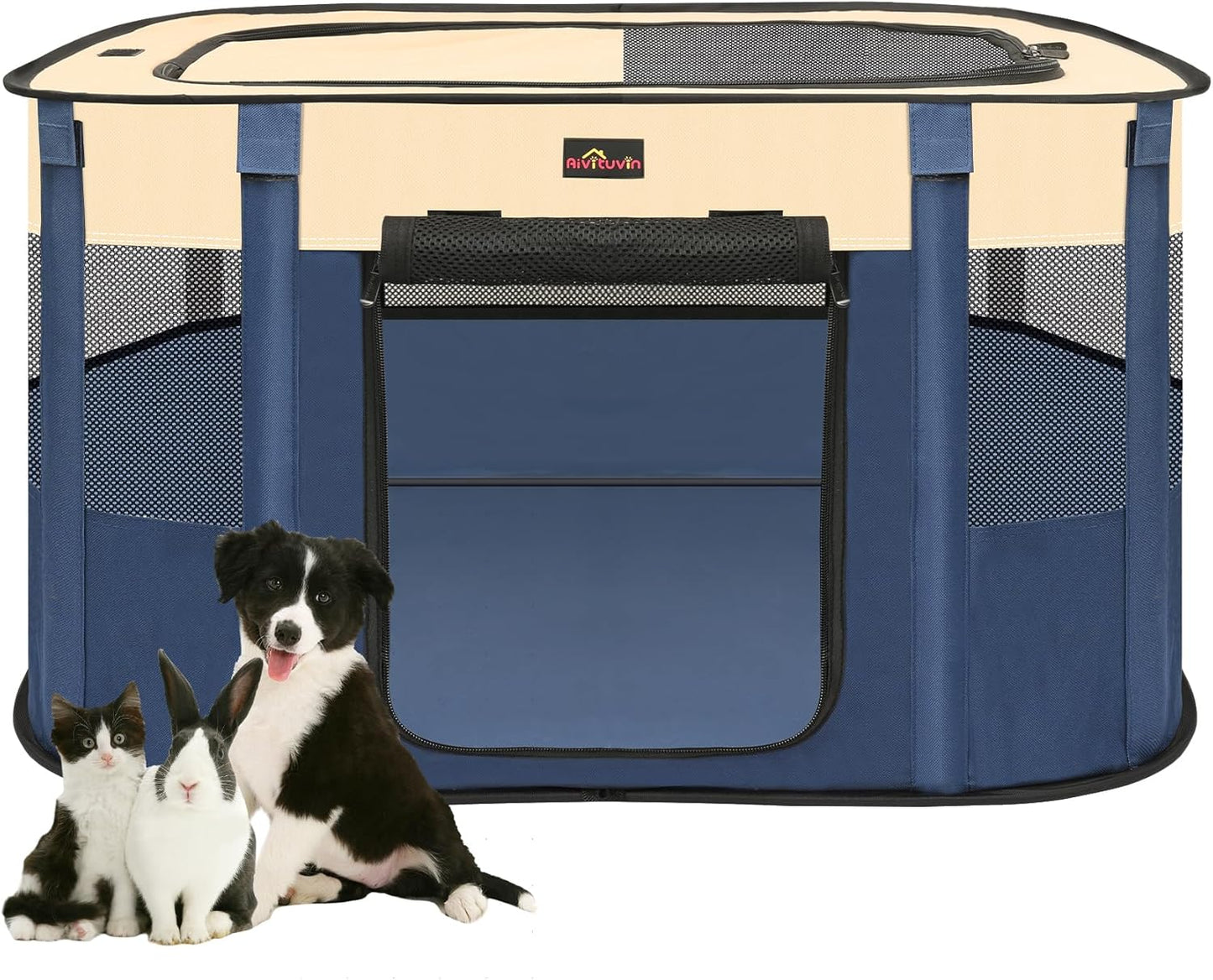 Portable Dog Playpen for Travel, Foldable Kennel - Small Animals