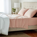 Queen 4 Piece Bed Sheets Set, 100% Cotton Jersey, Blush Color