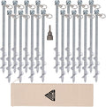 Ground Anchors Screw in 12in Set of 16 with Drill Bit for Stability