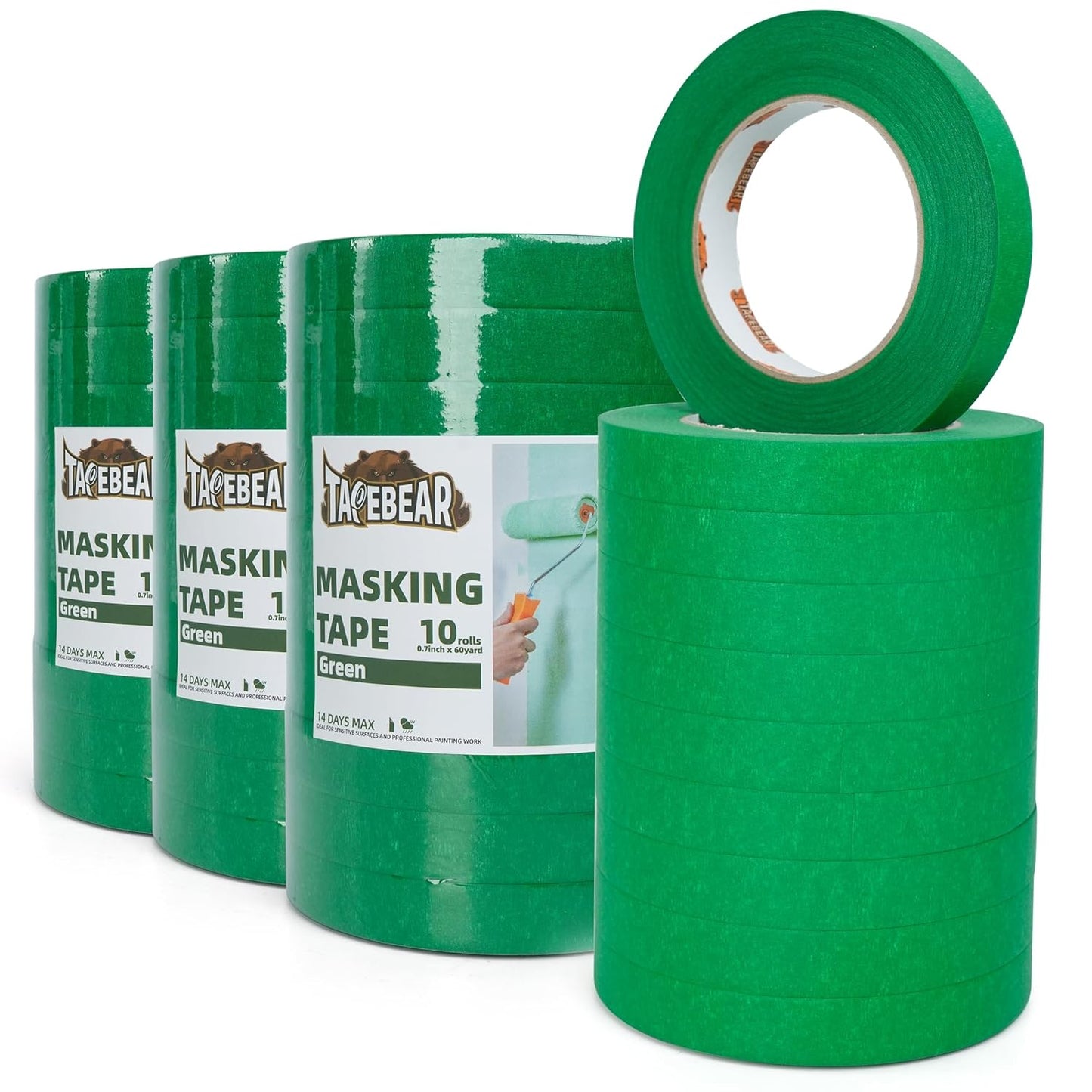 Green Painters Tape for Sharp Lines and Easy Removal 40 Rolls