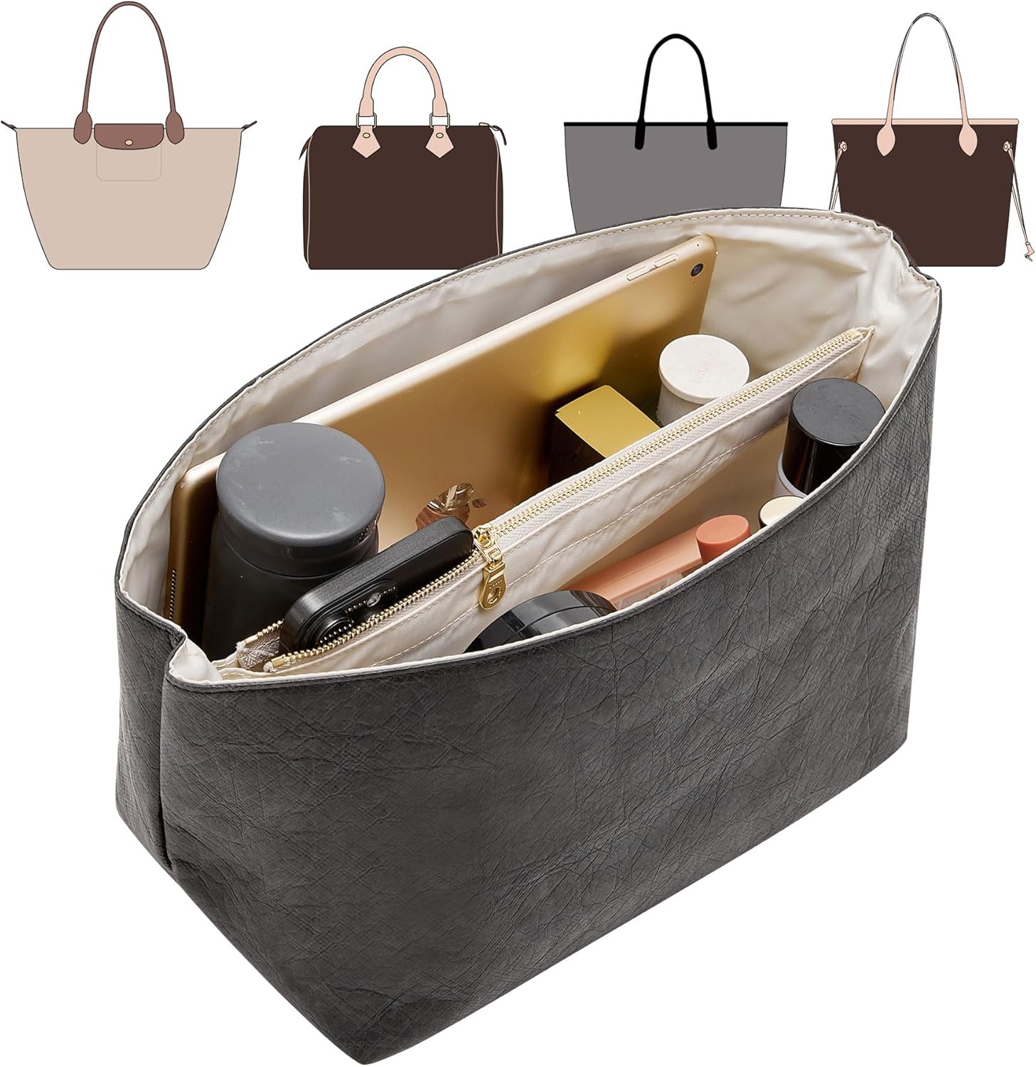 Doxo Long Champ Organizer Insert for Medium Bags - 6 Pockets