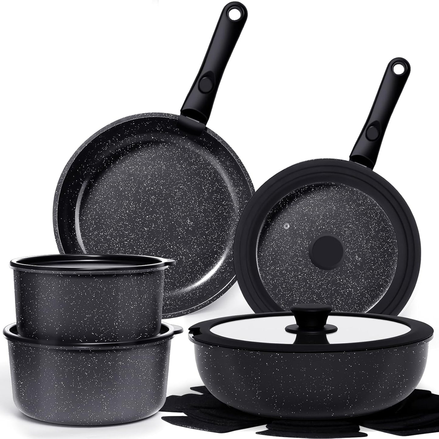GiPP Ceramic Pots and Pans Set Non Stick Cookware for Healthy Cooking