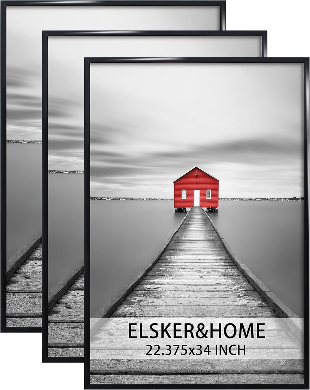 Black Poster Frame 3 Pack for Horizontal or Vertical Display