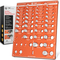 Nut and Bolt Thread Checker 42-Hole Inch & Metric - Durable Gauge