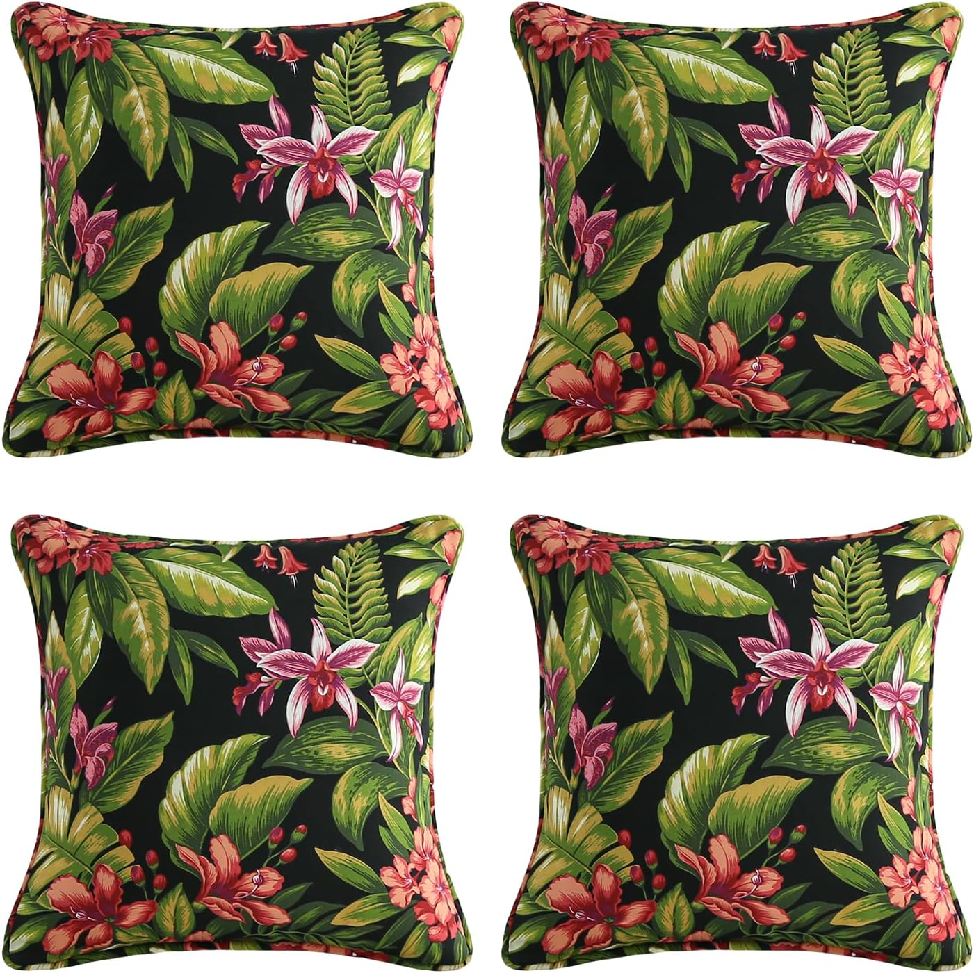 Outdoor Decorative Pillows Set of 4 for Couch and Patio Use