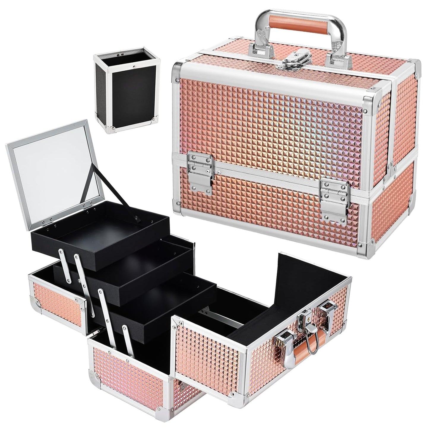 Joligrace Makeup Box 11.6-Inch Portable Cosmetic Organizer