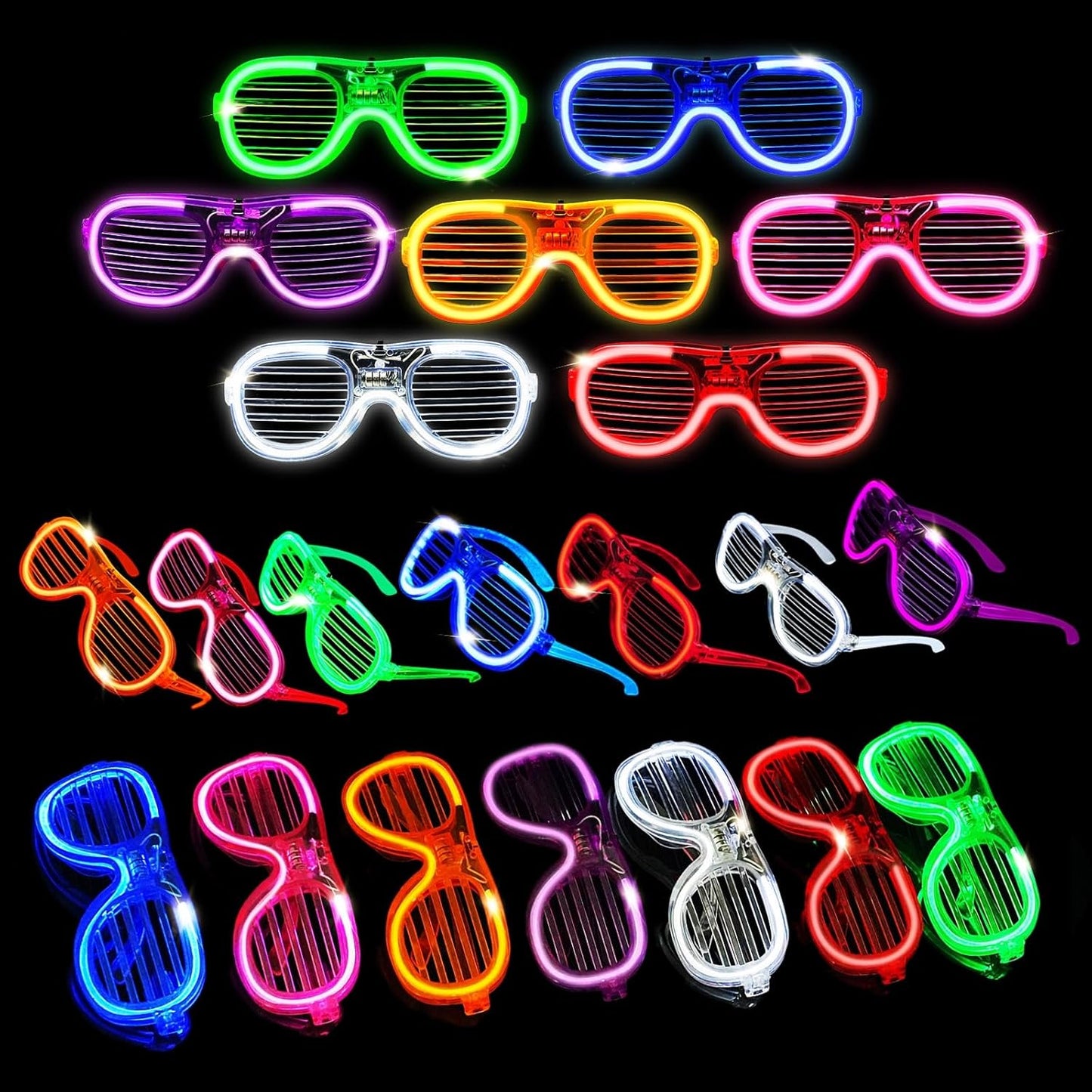 42 Packs LED Glasses for Epic Parties with 7 Neon Colors