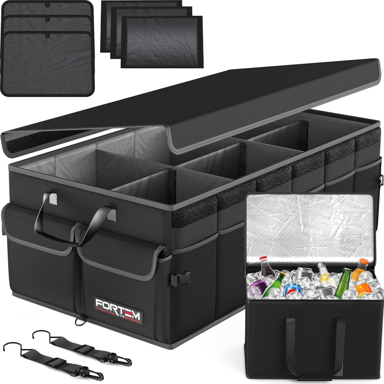 FORTEM Trunk Organizer with Cooler for SUV Car Trunk Storage