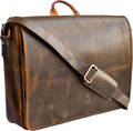 Leather Messenger Bag for Men 14in Laptop - Vintage Full Grain