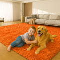 6x9 Rugs for Living Room Plush Fluffy Carpet - Non-Slip Orange
