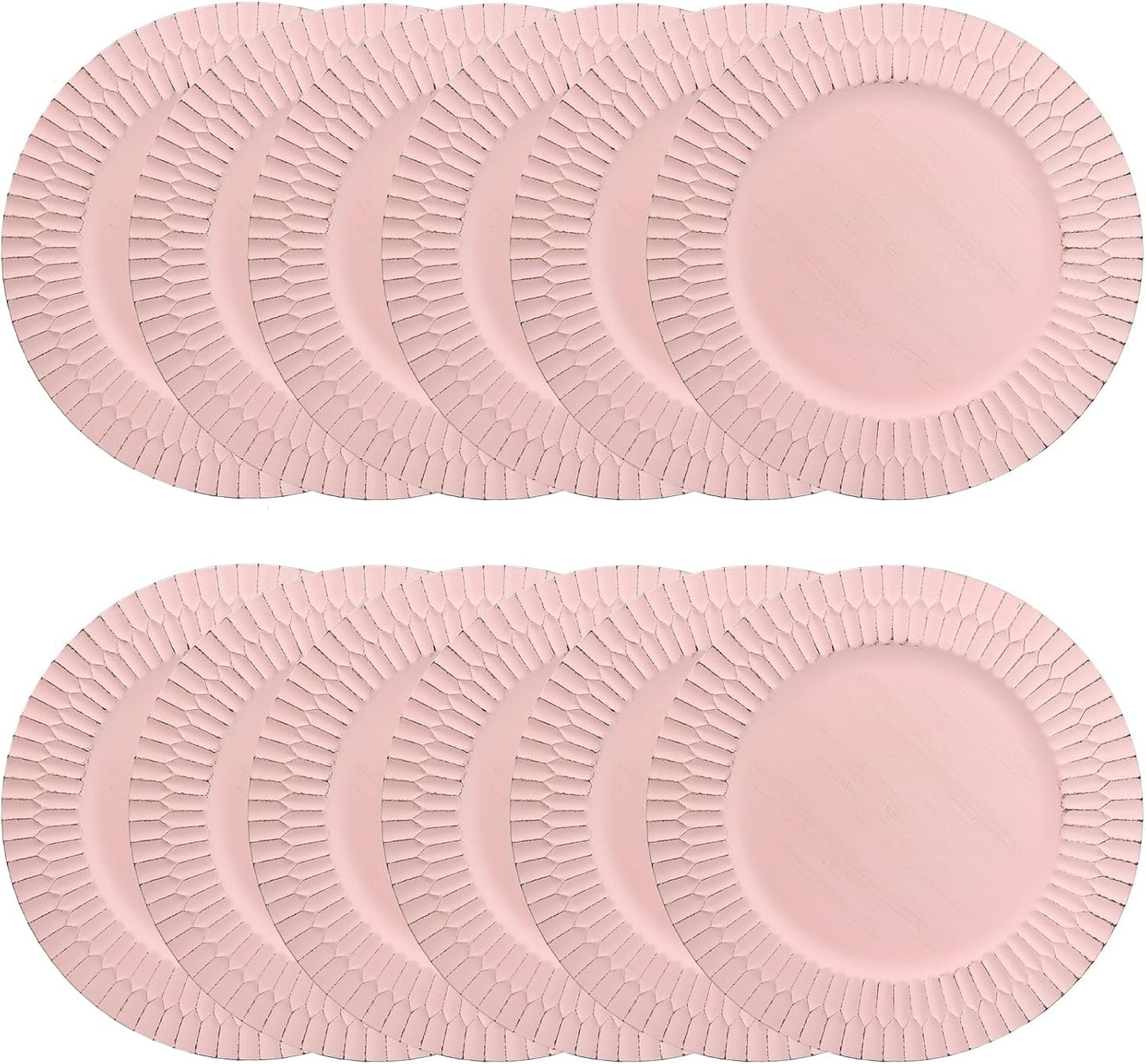 Set of 12 Pink Charger Plates for Elegant Parties!