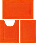 SHACOS Orange Fall Bathroom Rugs Set 3 Piece - Soft, Water Absorbent