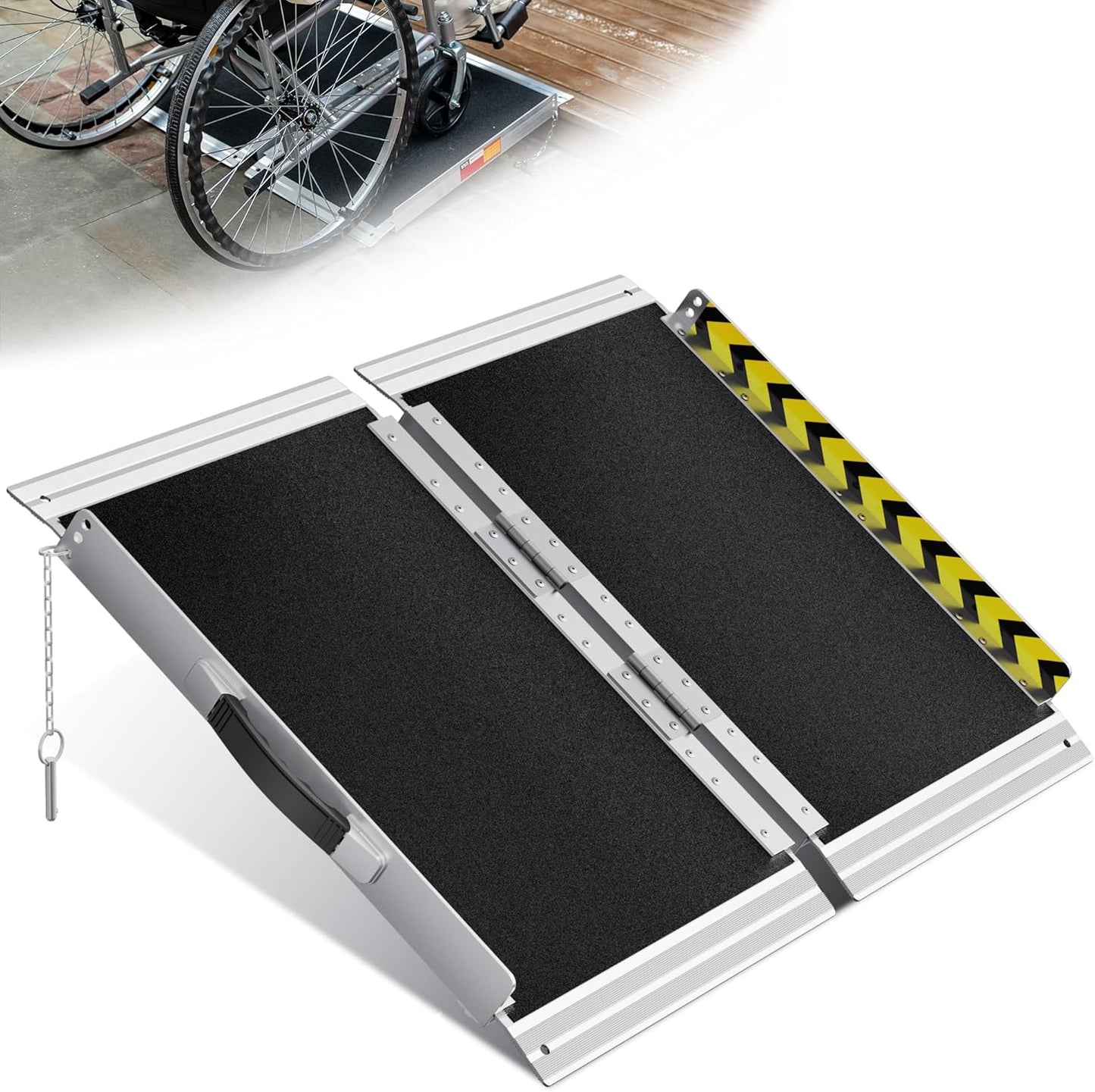 VNN Portable Wheelchair Ramp 2FT for Home Steps and Vehicles