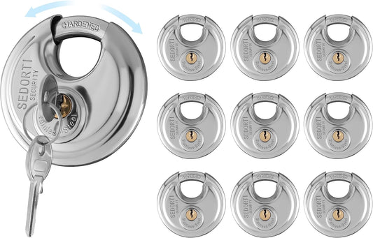 10-Pack Discus Padlocks Keyed Alike for Secure Storage Solutions