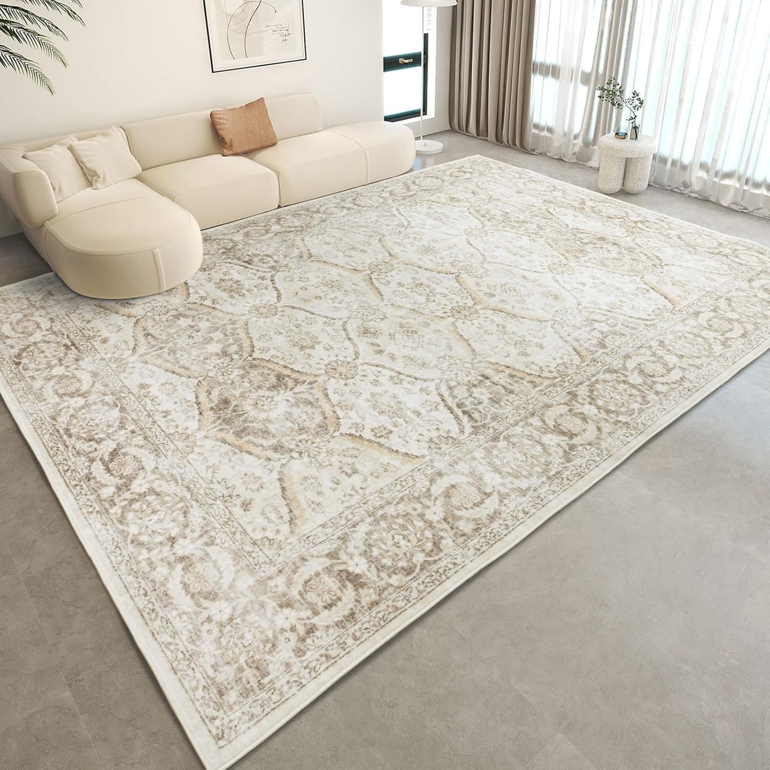 7x9 Machine Washable Non Slip Vintage Area Rugs for Home Decor