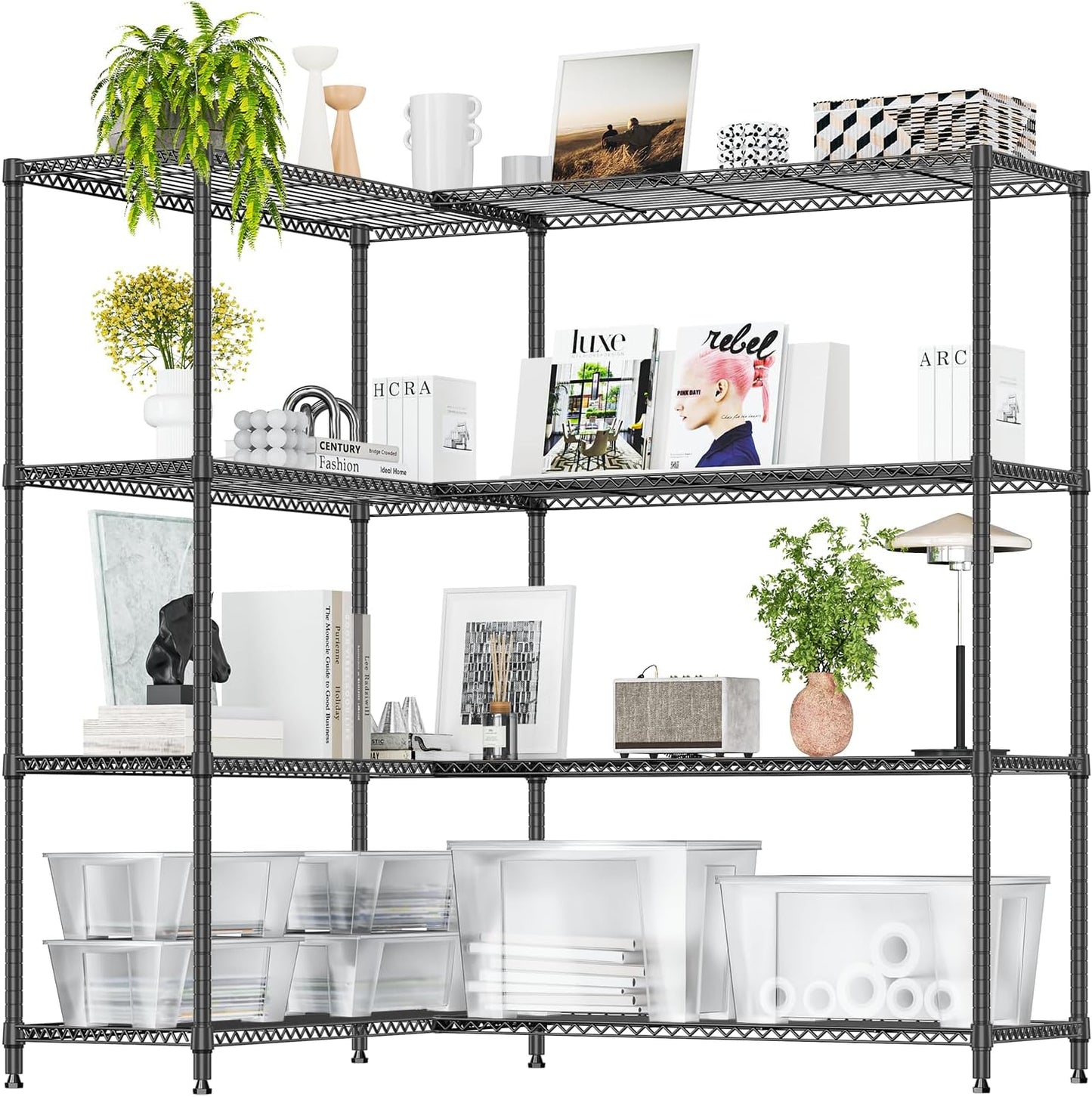 IZEUK Linked Storage Racks: Heavy Duty Metal Shelving Unit