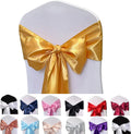 Satin Chair Sashes Bows 50PCS Chair Ribbon Ties Back Sash for Wedding