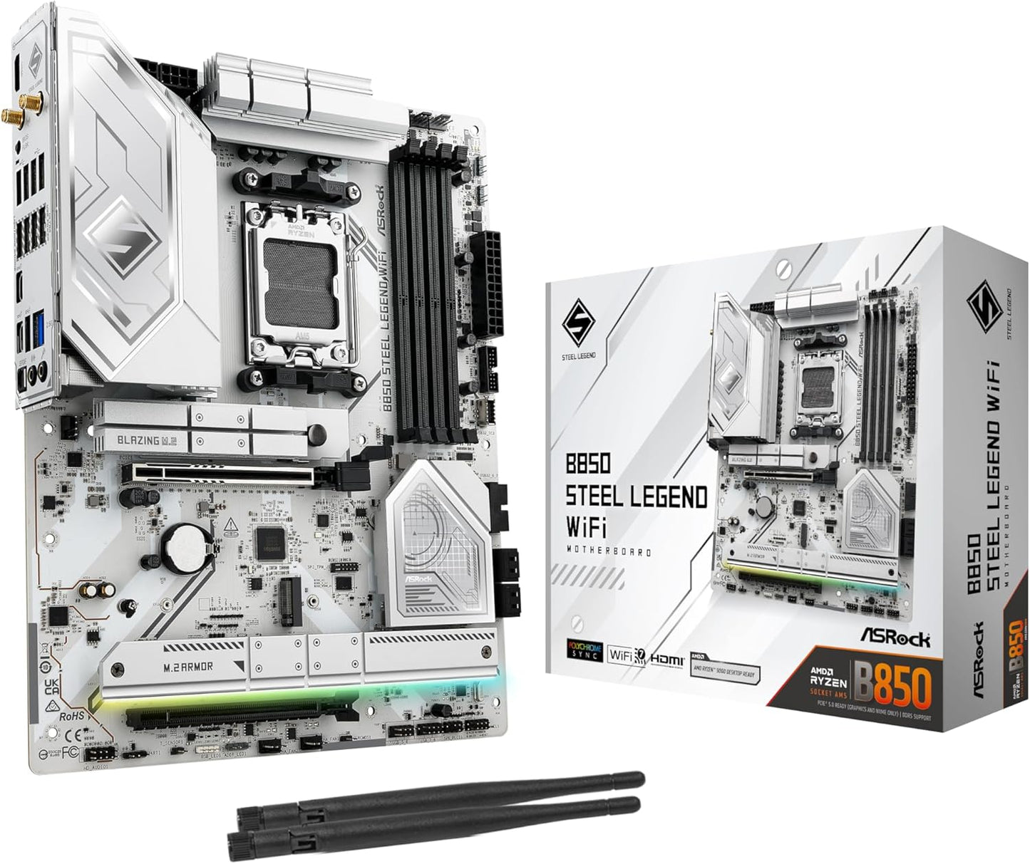 ASRock AMD B850 Steel Legend WiFi 7 ATX Motherboard for Ryzen