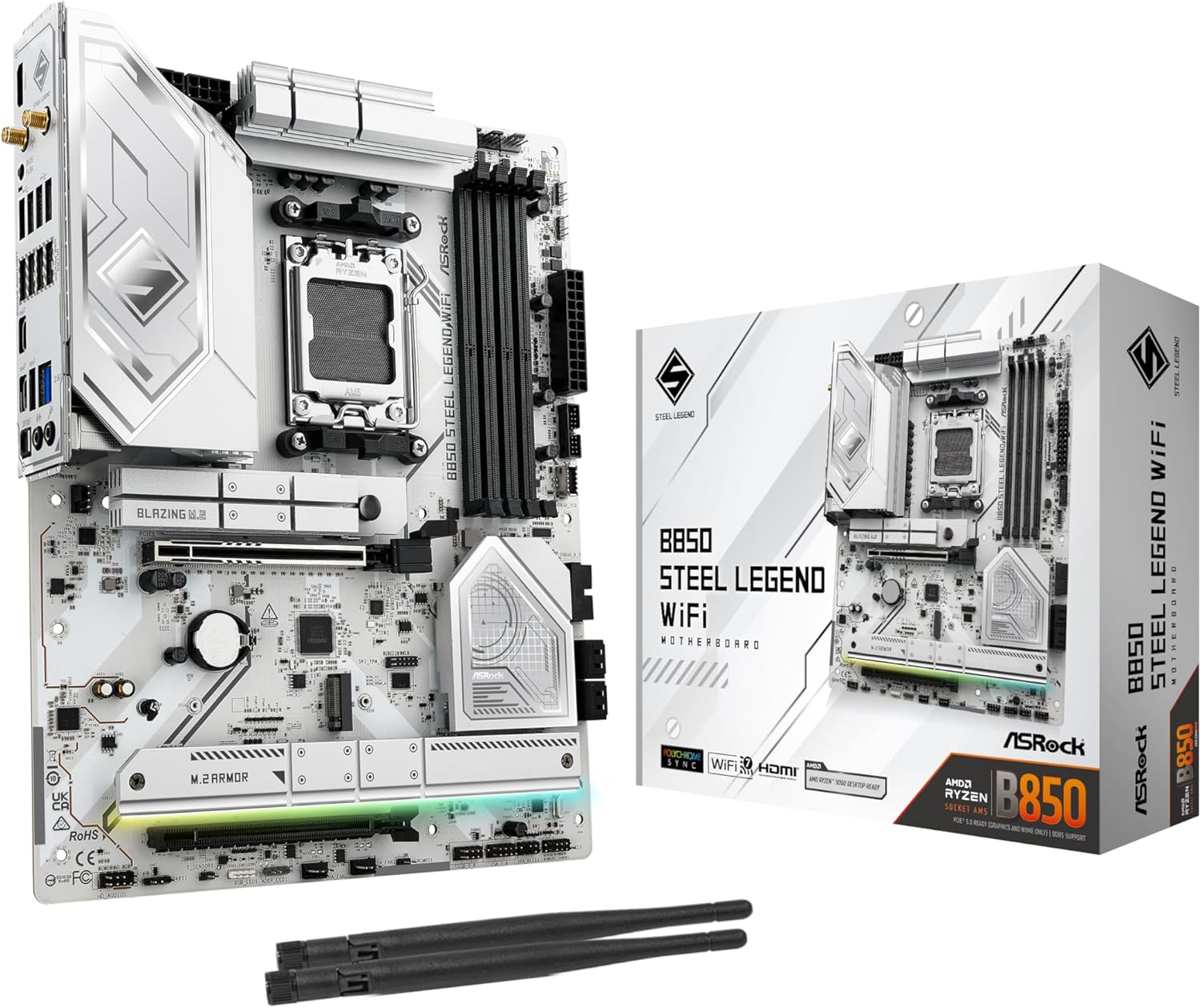 ASRock AMD B850 Steel Legend WiFi 7 ATX Motherboard for Ryzen