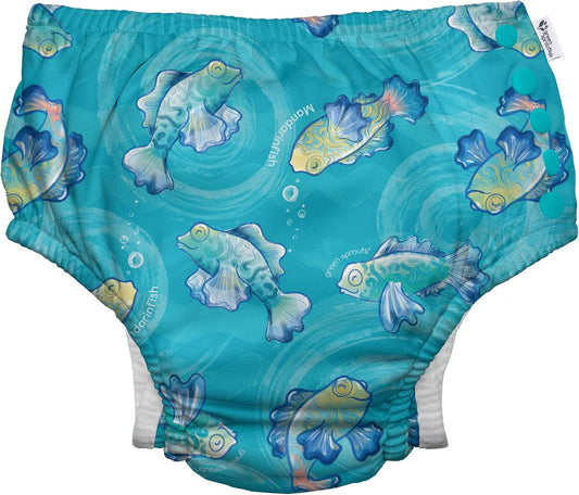 UPF 50 Aqua Mandarin Swim Diaper - Eco Snap, Biodiversity Design