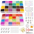 2mm Glass Seed Beads Kit 35000+ Pcs with Charms - DIY Jewelry Beading