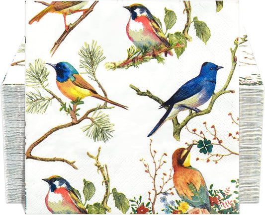 Jorfin 150 Bird Cocktail Napkins - Elegant 3 Ply for Parties & Events