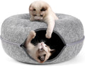 Cat Tunnel Peekaboo Cave Bed for Indoor Cats - Dual Play Donut