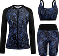 Womens Rash Guard Long Sleeve Swim Shirt Set - UPF 50+ Sun Protection