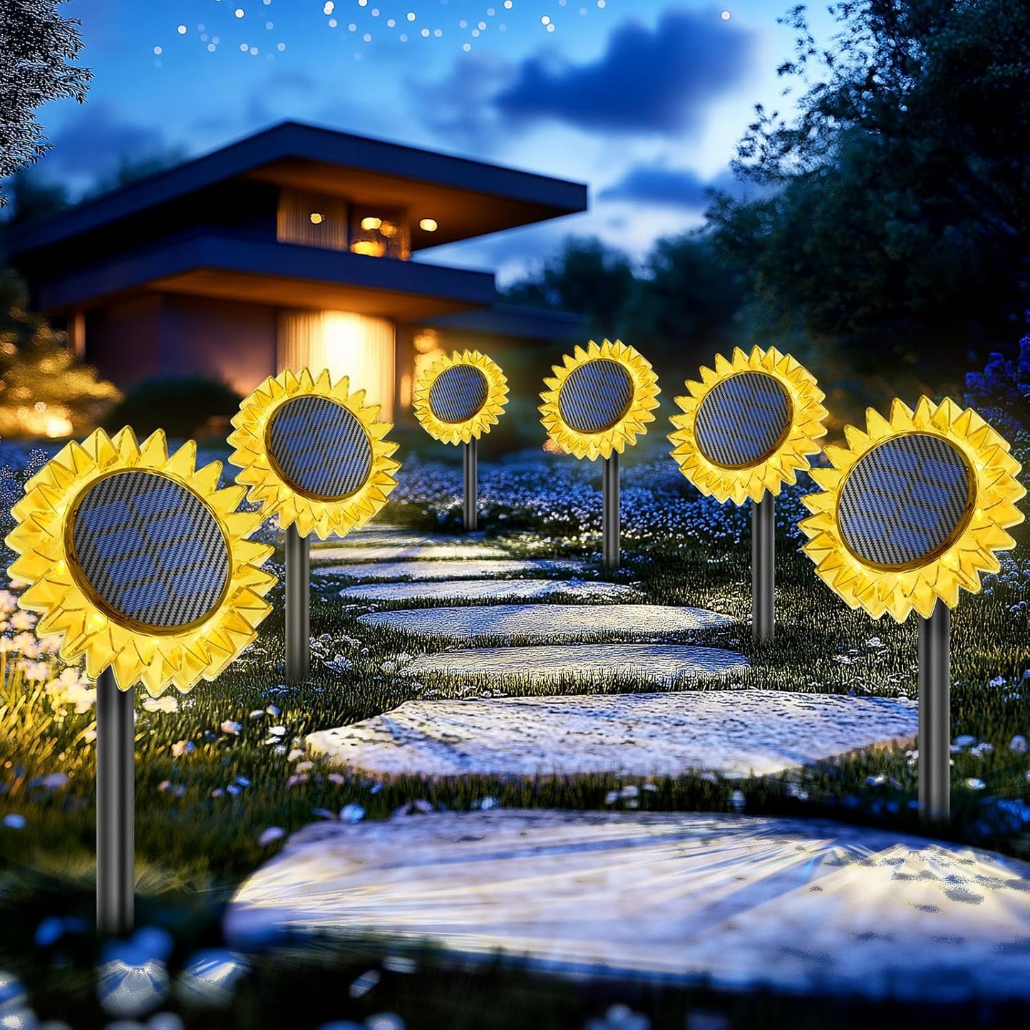 VGYVGYCC Solar Garden Lights - Upgraded Sunflower Design