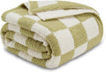 CozeCube Super Soft Reversible Checkered Throw Blanket - Cozy Medium