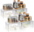 Acrylic Kitchen Cabinet Organizer Shelf - Clear 4 PCS Storage Riser