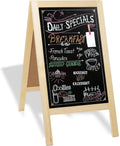 Wooden A-Frame Chalk Sign 40 x 20 in - Large Magnetic Menu Board