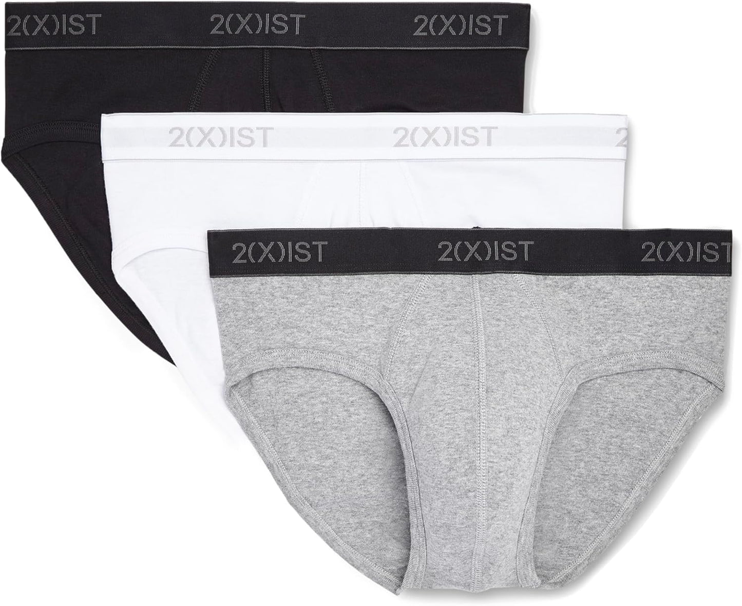 2(X)IST Men's Essential Cotton Contour Pouch Briefs 3-Pack