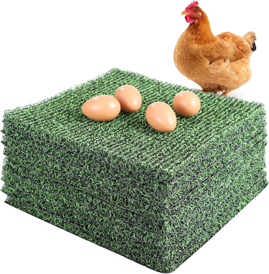 8 Pcs Chicken Nesting Pads for Coop with Fake Wooden Eggs