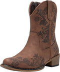 Jeossy Women's Cowboy Boots Short Cowgirl Ankle Booties - Comfortable